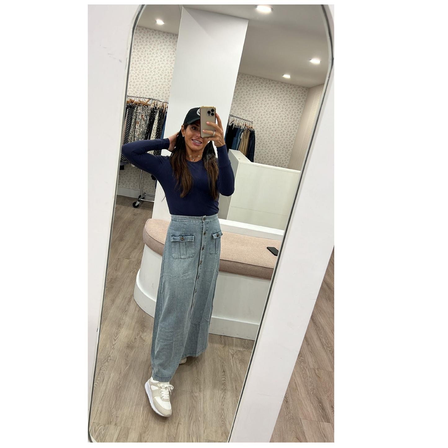 Maxi denim skirt