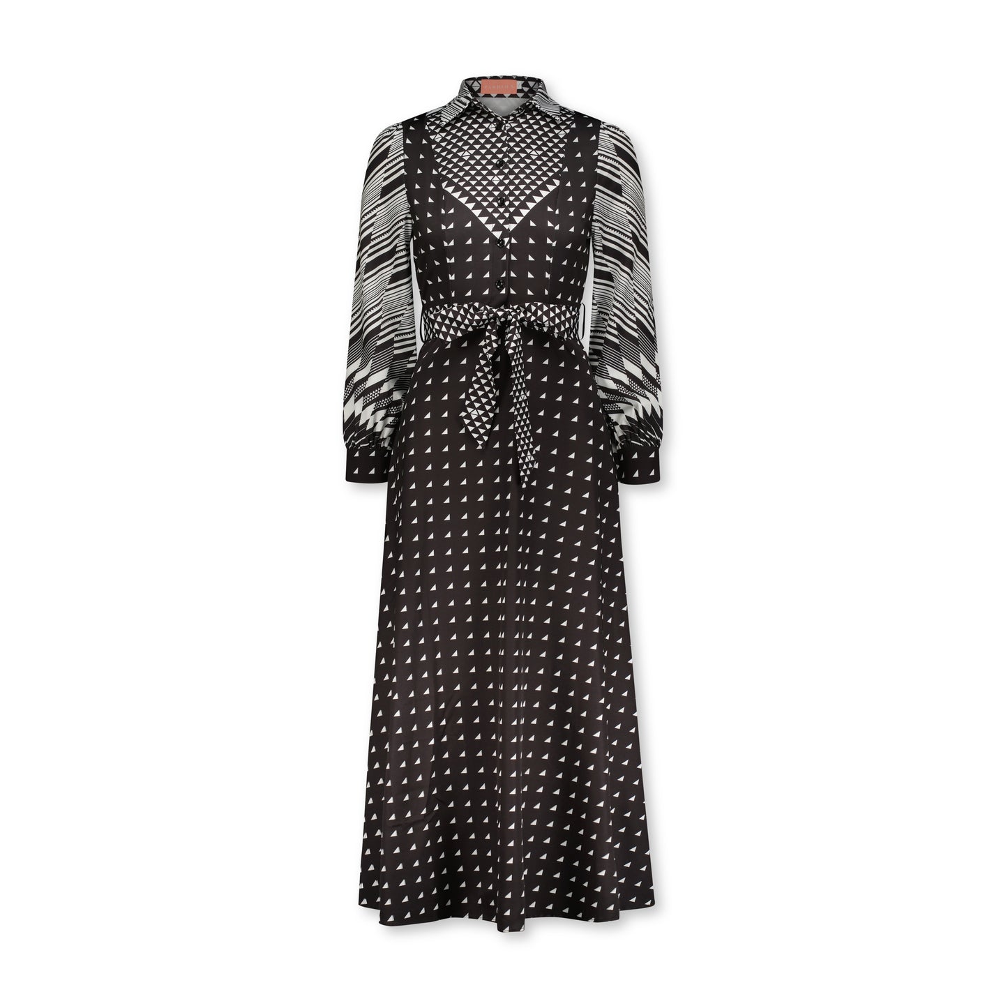 Abstract Print Dress- Black/White
