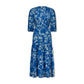 Royal Blue Floral Smocked tiered Midi Dress