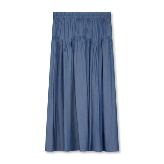 Denim Blue Midi Skirt