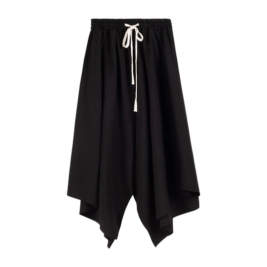Black Asymmetric Midi Skirt